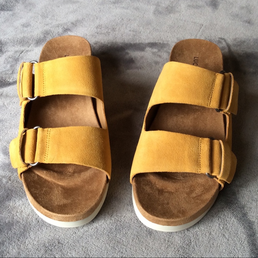 NIB Lucky Brand Feniya Leather Sandal - Picture 2 of 4